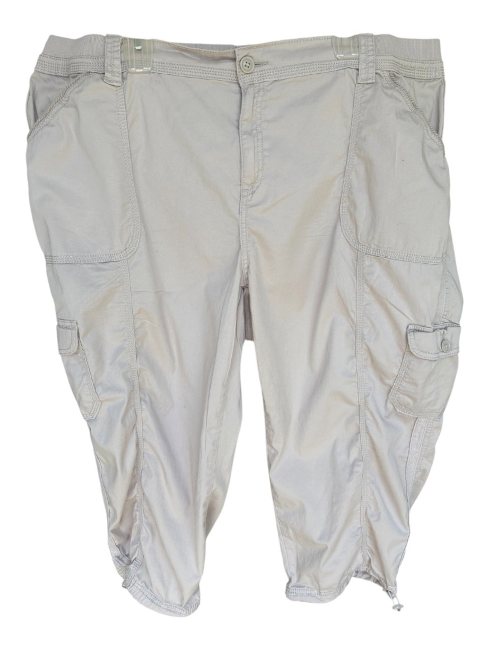 Style & Co. High Rise Beige Straight Ankle Cargo Pants-Size 22W